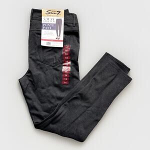 7 For All Mankind Ponte Pants Womens Size 14 4-Way Stretch Heather Gray Leggings